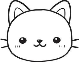 cat doodle cartoon kawaii anime cute coloring page vector