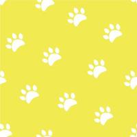Vector seamless pattern composed with sketches of dog paw prints