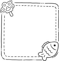 frame cartoon cute kawaii doodle coloring page drawing illustration clip art manga anime vector