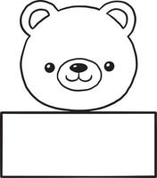 bear animal cartoon doodle kawaii anime coloring page cute illustration clip art character vector