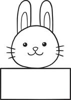 conejo animal dibujos animados garabato kawaii anime coloración cuco ilustración imágenes prediseñadas carácteres vector