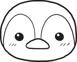 penguin doodle cartoon kawaii anime cute coloring page vector