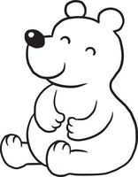 oso garabato dibujos animados kawaii anime lindo página para colorear vector