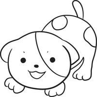 dog doodle cartoon kawaii anime cute coloring page vector