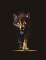 Wolf wild poster vector