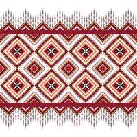 Mixed dark red tone geometric ethnic pattern design.for background,carpet,wallpaper,clothing,wrapping,Batik,fabric,Vector illustration embroidery style. vector