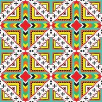 geometric ethnic pattern design mixed tone green yellow red for background,carpet,wallpaper,clothing,wrapping,Batik,fabric,Vector illustration embroidery style. vector