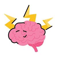 Modern flat sticker icon of creative brain vector