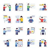 Collection of Customer Feedback Flat Illustrations vector