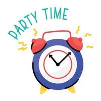 Trendy doodle sticker of party time vector