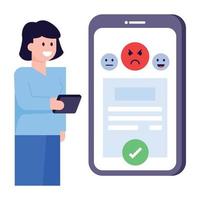 A trendy flat illustration of customer reviews vector