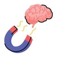 Modern flat sticker icon of creative brain vector