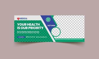 Medical healthcare timeline cover and web banner template vector