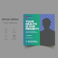 Healthcare Social media post template.promotion square web banner for hospital and clinic vector