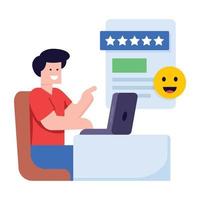 A trendy flat illustration of customer reviews vector