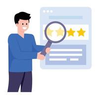 A trendy flat illustration of customer reviews vector