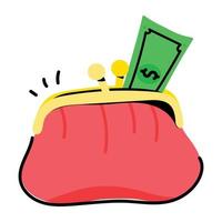 Modern flat sticker icon of cash bag vector