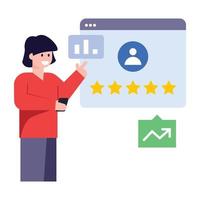 A trendy flat illustration of customer reviews vector