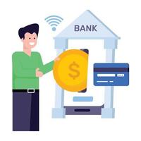 A bank deposit flat illustration download vector