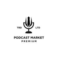 Podcast market logo design vector