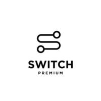 switch logo with power on off icon design vector