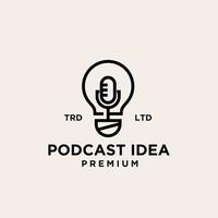 premium Podcast bulb light idea logo design vector