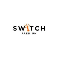 switch letter logo with toggle on off icon design vector