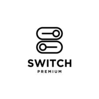 switch logo with power on off icon design vector
