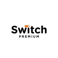 switch letter logo with on off icon design vector