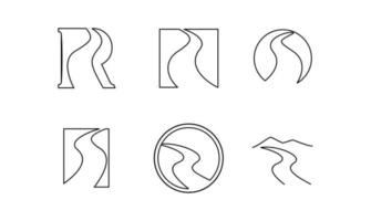 Diseño de ilustración de vector de icono de río