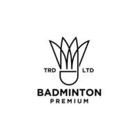 premium Badminton Shuttlecock line logo vector
