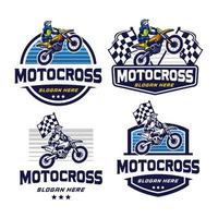 plantilla de logotipo de insignia de motocross vector