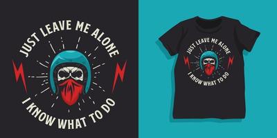 Skull biker helmet tshirt design vector