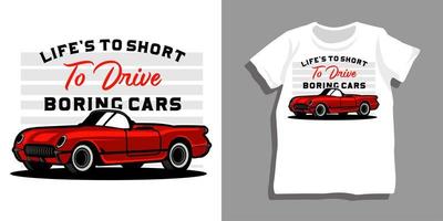 Classic car  tshirt design vector