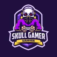 Skull gamer mascot logo vector