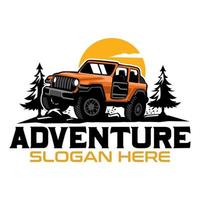 logotipo de coche de aventura vector