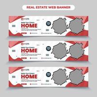 Real estate house property web cover banner post template vector