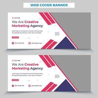 diseño de banner de portada web de agencia de marketing digital vector