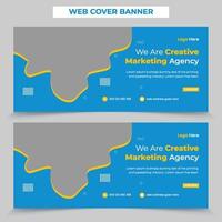 Digital Marketing Agency web cover banner design vector