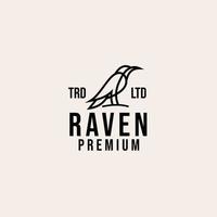 raven line vector logo design