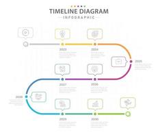 Infographic template for business. 8 Steps Modern Timeline diagram with Yearly topics, presentation vector infographic.