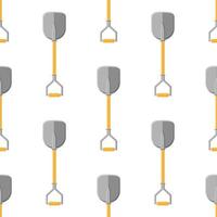 Seamless pattern with cartoon shovels on white background. Garden spade. Gardening tool. Vector illustration for any design
