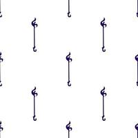 Seamless pattern with purple magic staff icon on white background. Magic wand, scepter, stick, rod. Vector illustration.