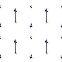 Seamless pattern with purple magic staff icon on white background. Magic wand, scepter, stick, rod. Vector illustration.