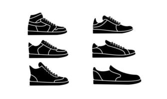 conjunto de colección de zapatos deportivos casuales diseño vectorial vector