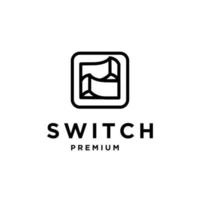 switch logo with power on off icon design vector