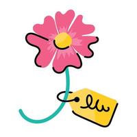 Beautiful handcrafted sticker of flower vector