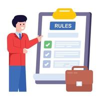 A rules document flat illustration vector