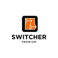 switch logo with power on off icon design vector