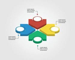 arrow chart template for infographic for presentation for 4 element vector